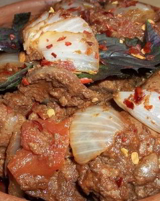 Куриная печень по-грузински