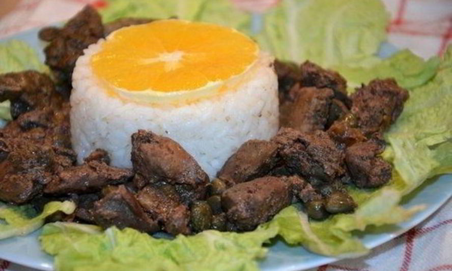 Рецепт куриной печени с каперсами и рисом