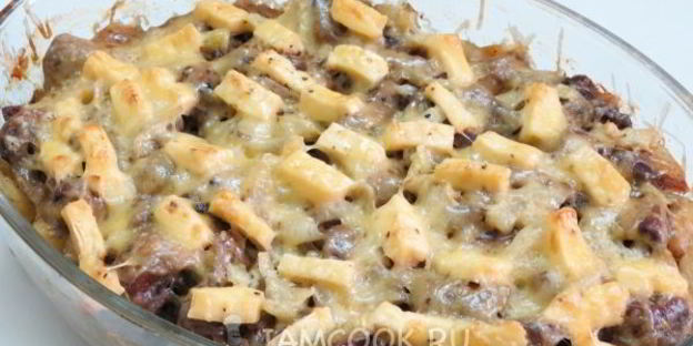 куриная печень с картошкой в духовке