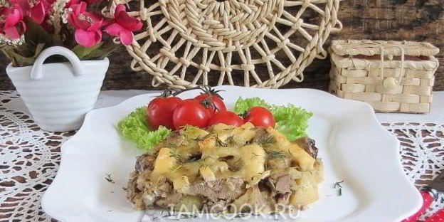 куриная печень с картошкой в духовке