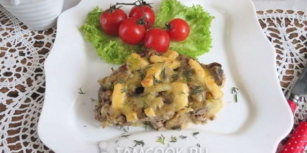 куриная печень с картошкой в духовке