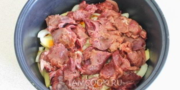 куриная печень с картошкой в мультиварке