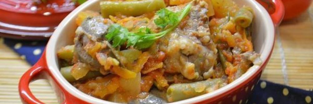 Куриная печень с овощами в кисло-сладком соусе