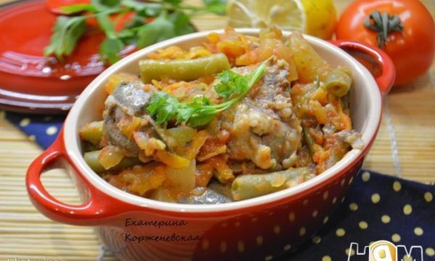 Рецепт куриной печени с овощами в кисло-сладком соусе