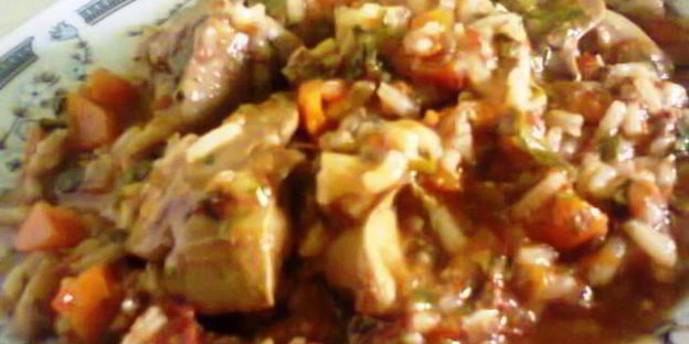 куриная печень с рисом