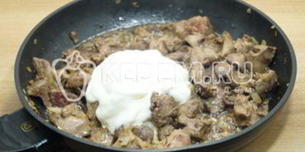 куриная печень в сметане