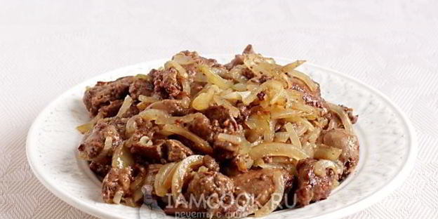 куриная печень жареная с луком