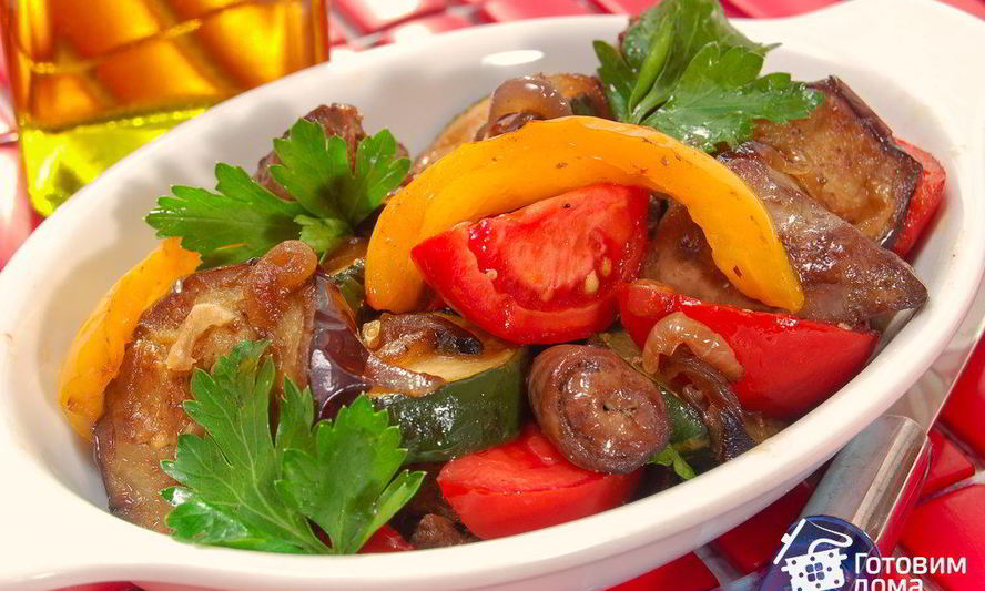 Рецепт куриной печенки с овощами
