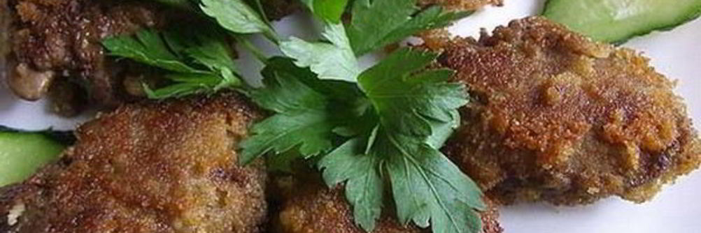 Печень индейки в вине и сухарях