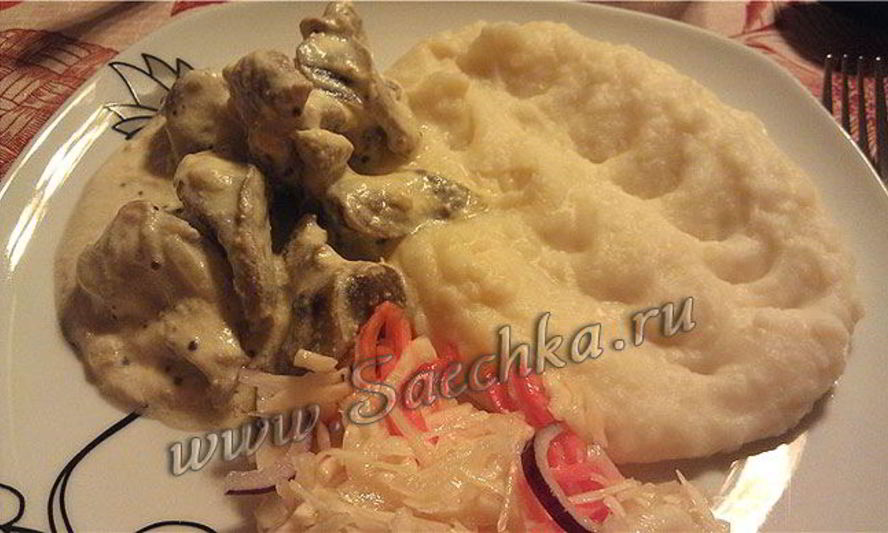 Рецепт печени по-бефстрогановски