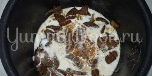 печень под соусом бешамель из мультиварки