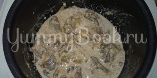 печень под соусом бешамель из мультиварки