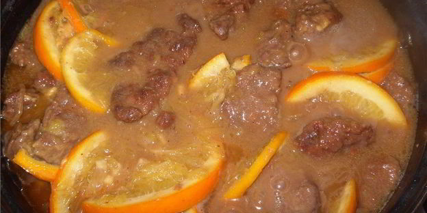 печень с апельсинами в соусе