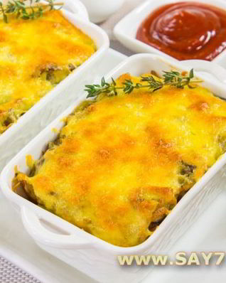 Печень с картофелем, запеченные в духовке