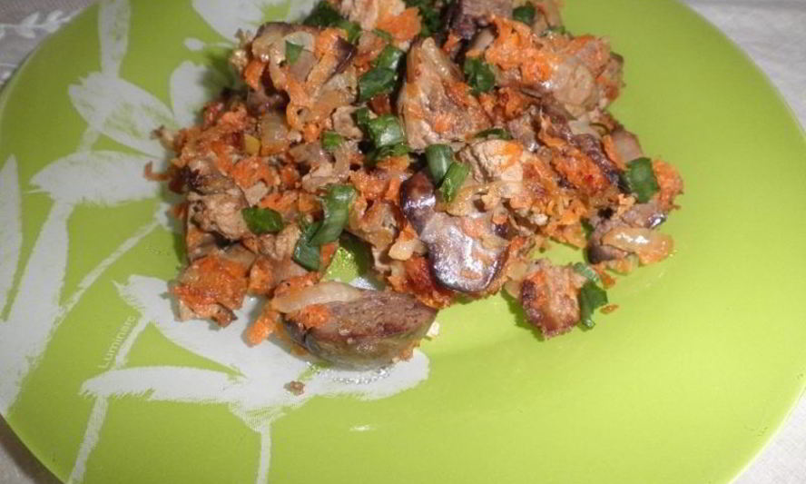 Рецепт печени с овощами в мультиварке