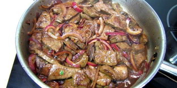 печень с плоской стручковой фасолью