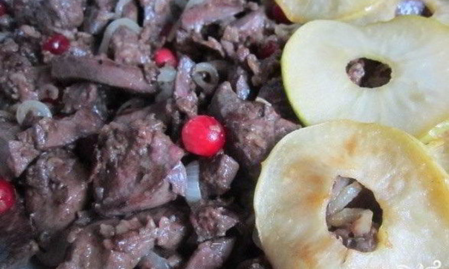 Рецепт печени с яблоками в духовке