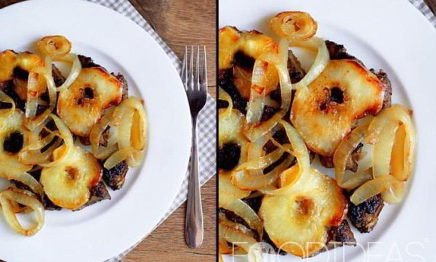 Рецепт печени с яблоками
