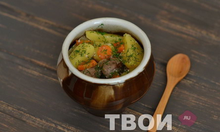 Рецепт печени в горшочках