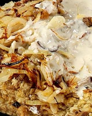 Печенка с гречкой