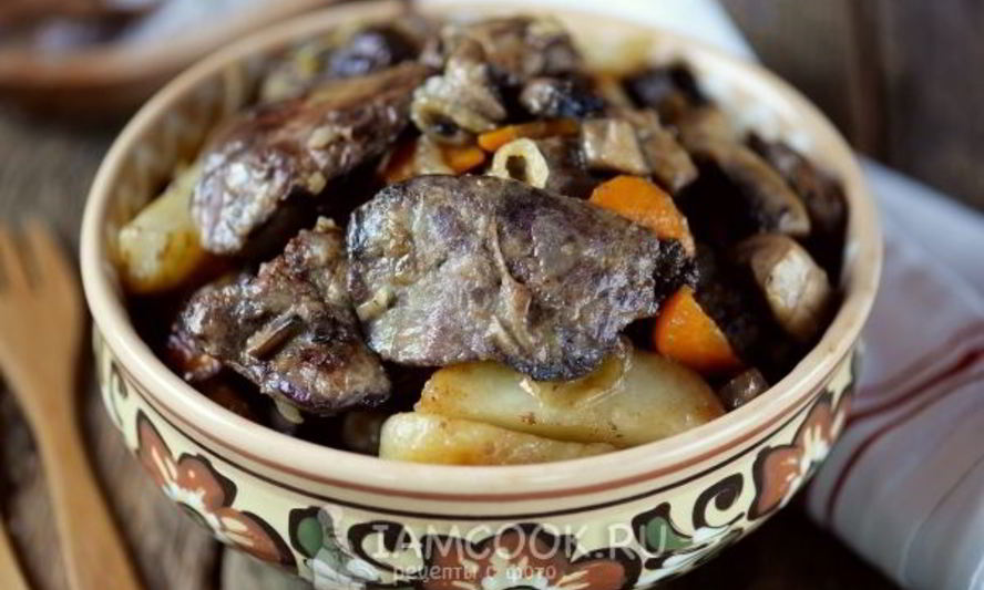 Рецепт жареной картошки с печенью