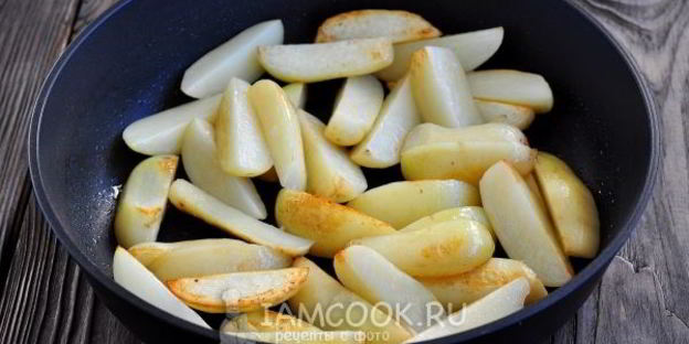 жареная картошка с печенью