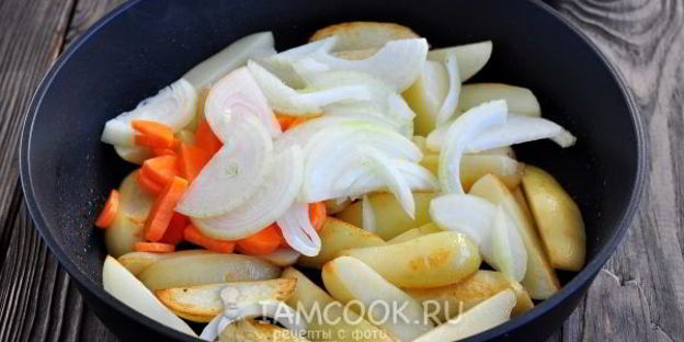 жареная картошка с печенью