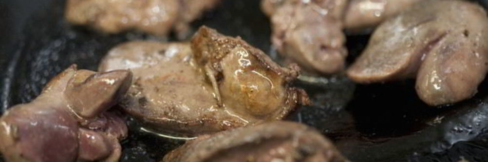 Жареная куриную печень