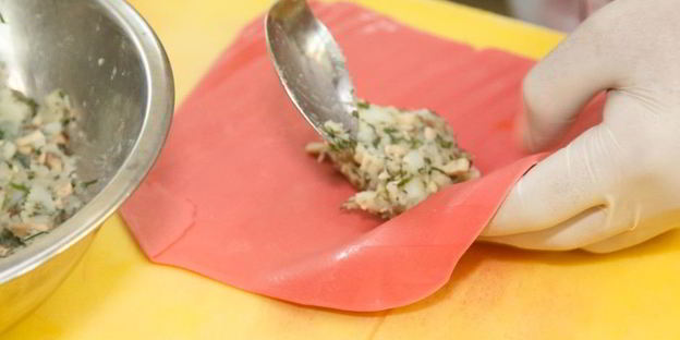 хинкали с картофелем и грибами