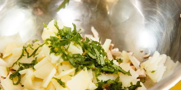 хинкали с картофелем и грибами