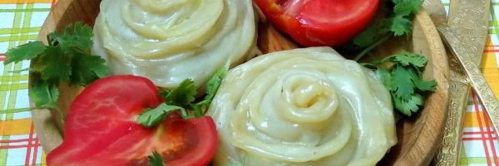 Ленивые пельмени-розочки