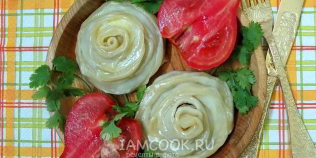 ленивые пельмени-розочки