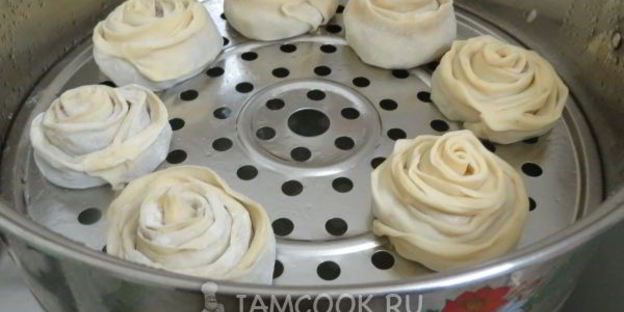 ленивые пельмени-розочки