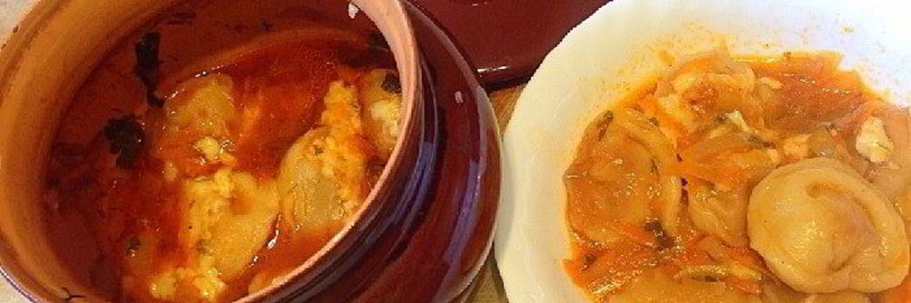 Пельмени в горшочке в духовке