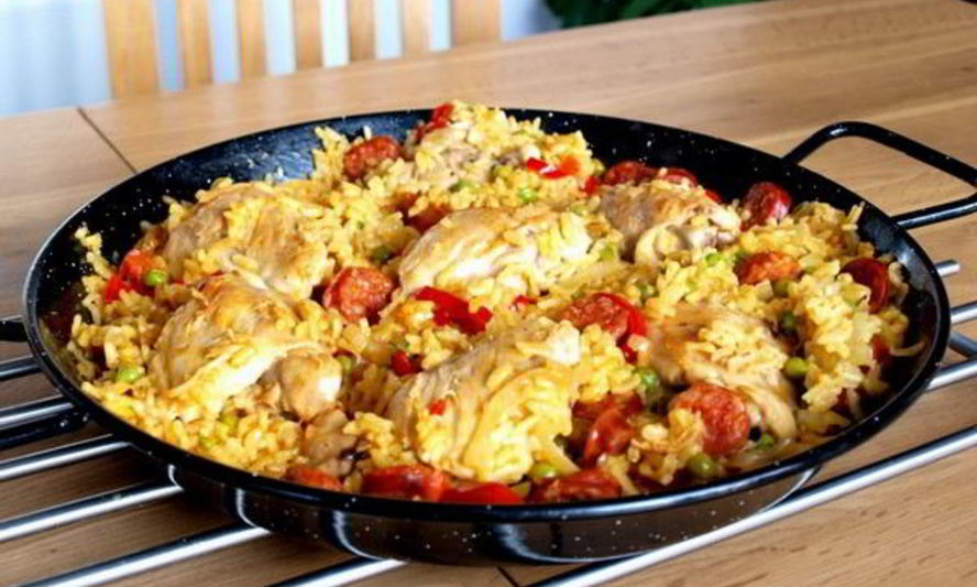 Рецепт испанской паэльи с куриным филе