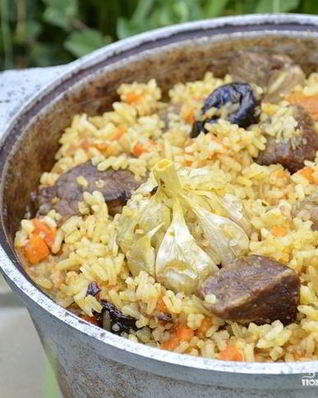 Плов на костре со свининой