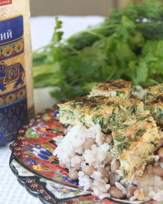 Плов с балыглы кюкю