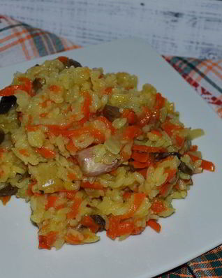 Плов с грибами