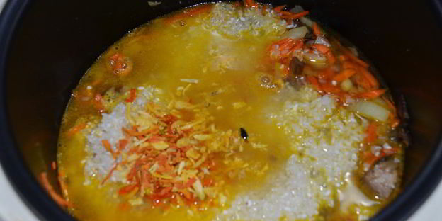 плов с грибами