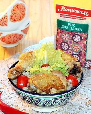 Плов с куриной печенью и курицей