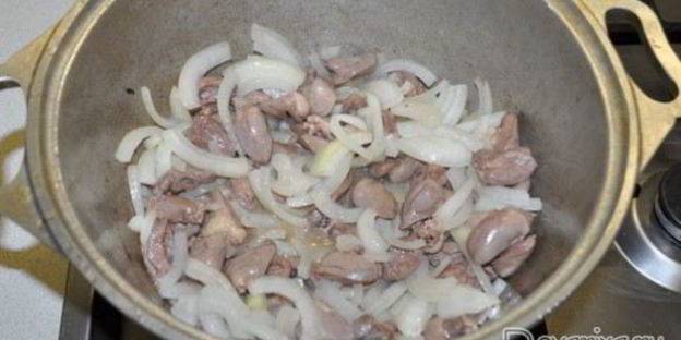 плов с куриными сердечками