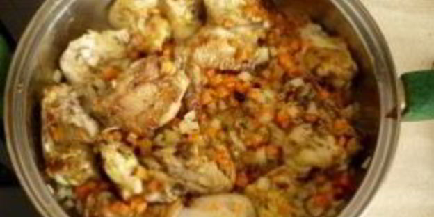 плов с курицей и овощами