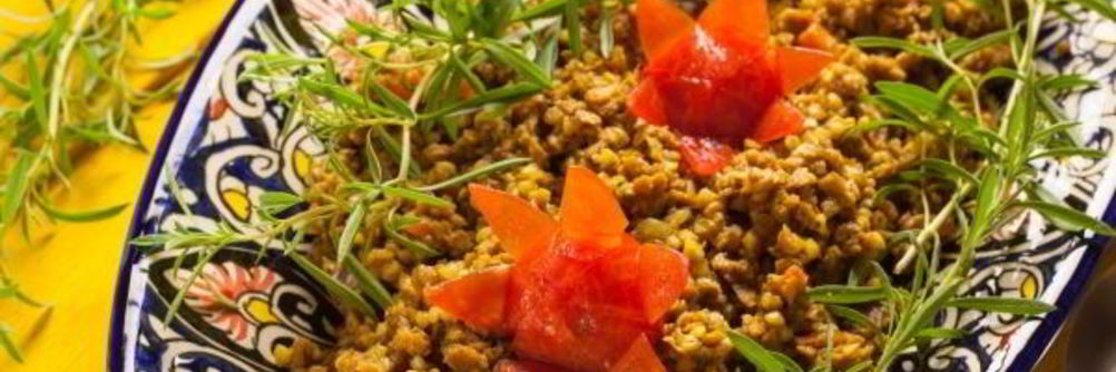 Постный плов из гречки с соевым мясом