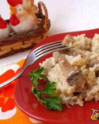 Шила-плов с шампиньонами