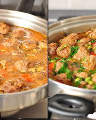 Фрикадельки с овощным рагу