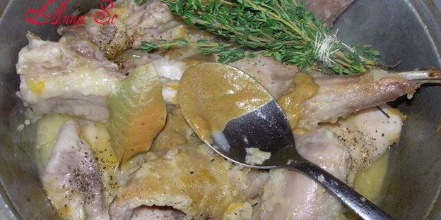 фрикасе из кролика с тимьяном