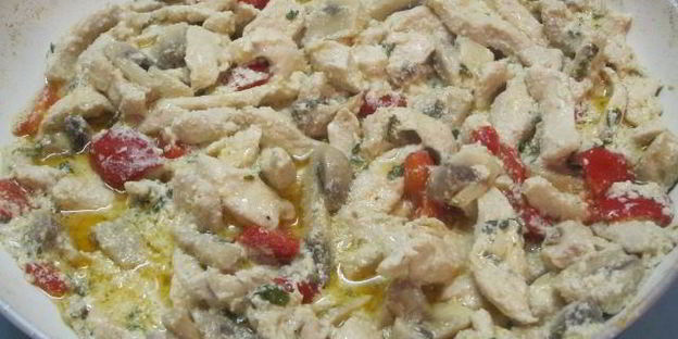 фрикасе из курицы с грибами