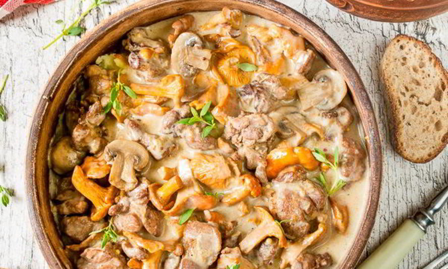 Рецепт грибного рагу с уткой