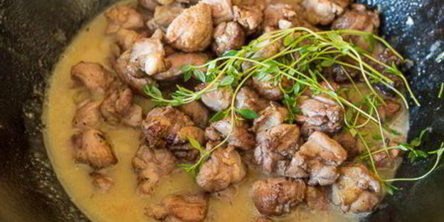 грибное рагу с уткой