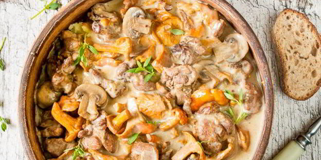 грибное рагу с уткой